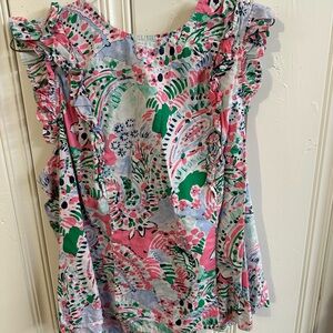Floral Ruffle Sleeve Top